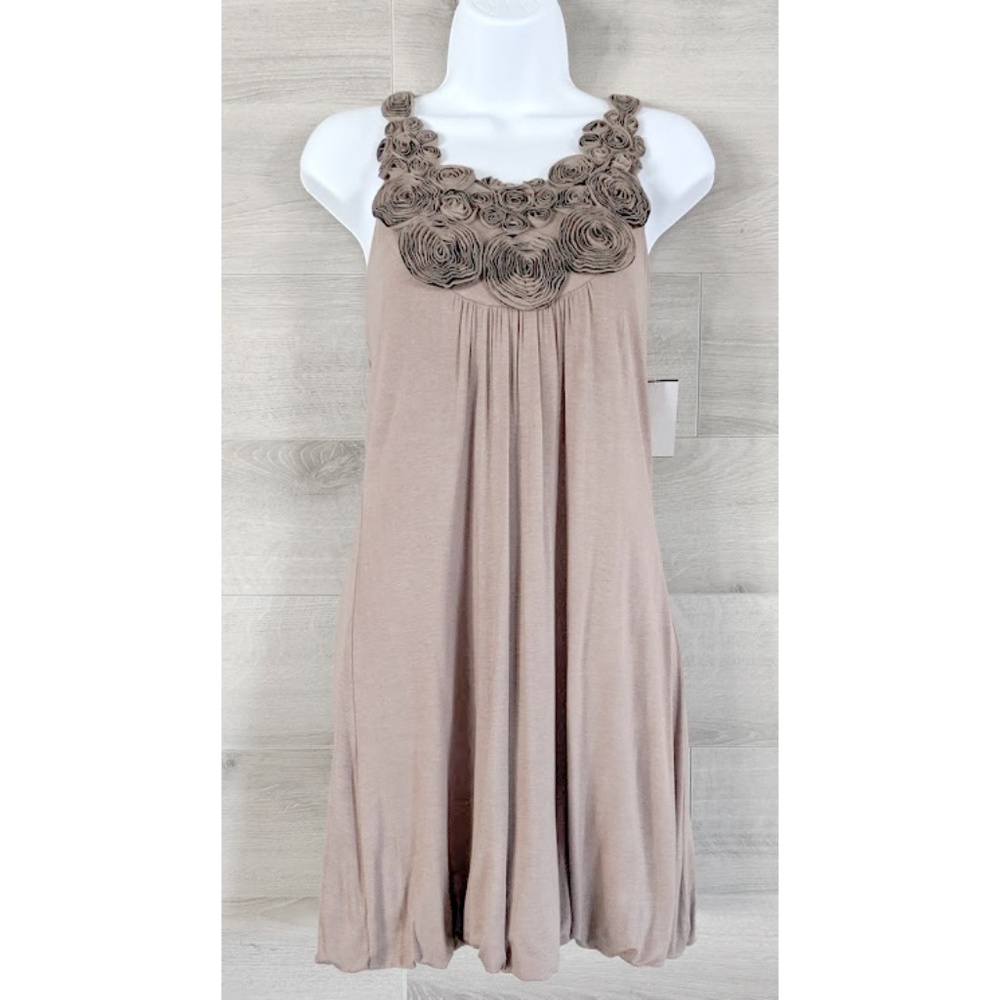 NWT Dress with Rosette Detail/Bubble Hem Sz M